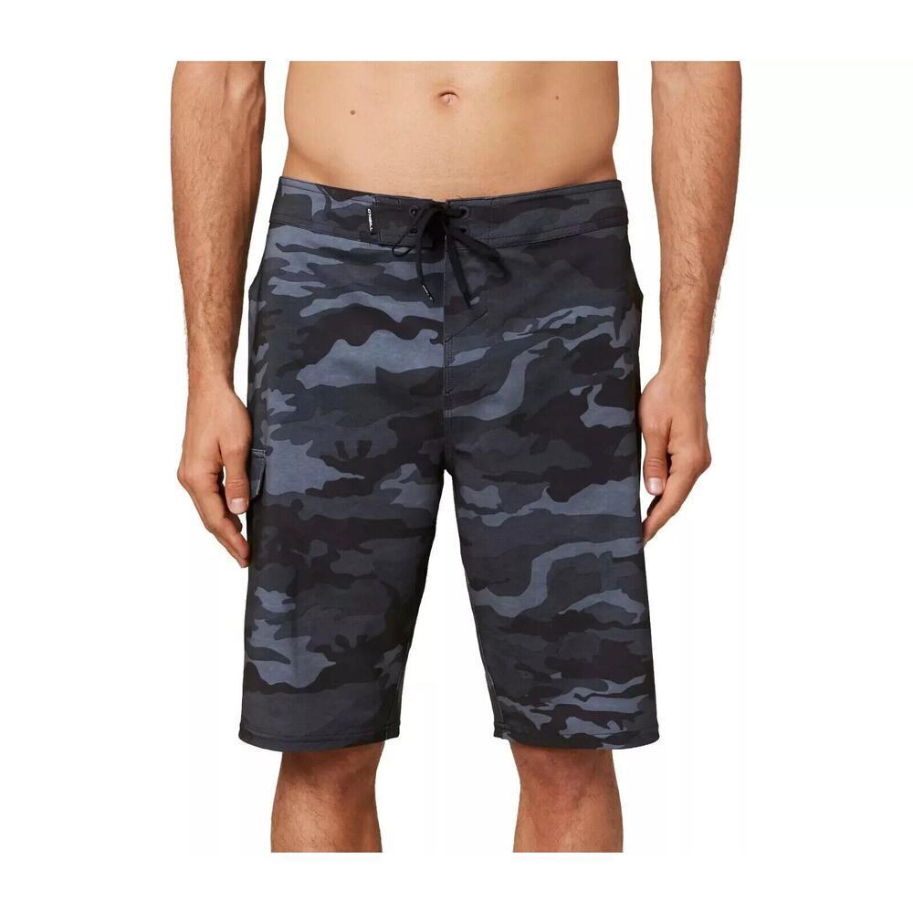 O'Neill Hyperfreak Performance Board Shorts DNA Camo Black Nwot Size 30 Swim